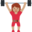 woman lifting weights, medium skin tone